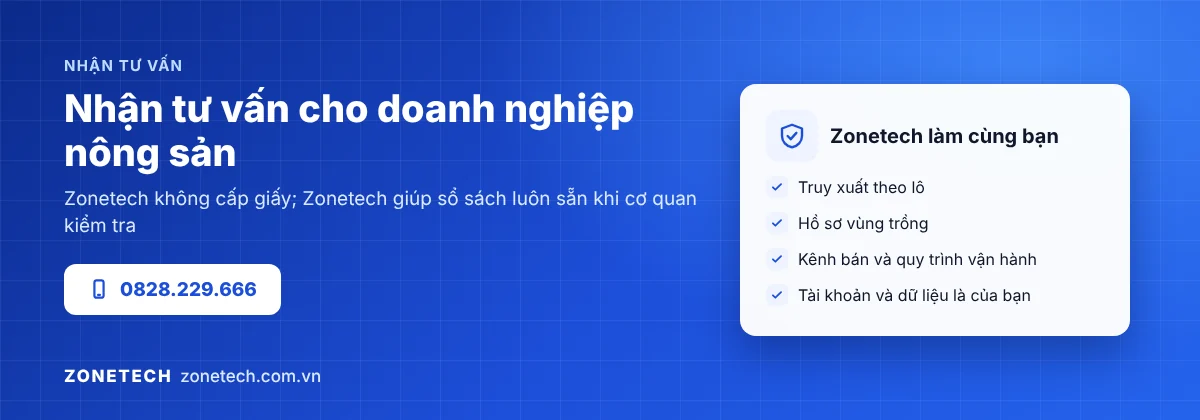 Nhận tư vấn cho doanh nghiệp nông sản cùng Zonetech