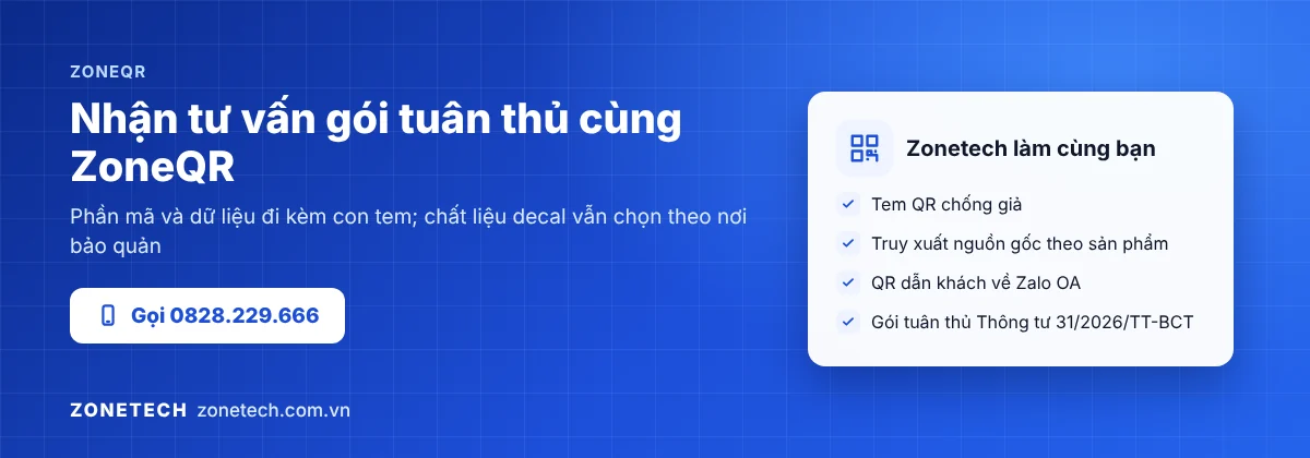 Nhận tư vấn gói tuân thủ cùng ZoneQR của Zonetech