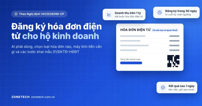 Ảnh bìa đăng ký hóa đơn điện tử hộ kinh doanh: tờ hóa đơn có mã của cơ quan thuế, ngưỡng doanh thu trên 1 tỷ đồng, đăng ký trong 30 ngày