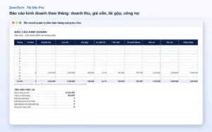 Xem trước File Excel quản lý kho, bán hàng và công nợ