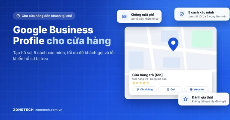 Bản đồ có ghim và thẻ hồ sơ cửa hàng trà trên Google Maps