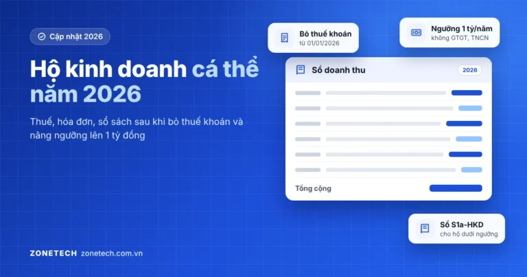 Hộ kinh doanh cá thể năm 2026: thuế, hóa đơn, sổ sách