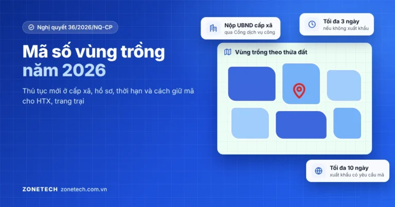 Ảnh bìa mã số vùng trồng năm 2026: nộp UBND cấp xã, tối đa 3 ngày trong nước, 10 ngày xuất khẩu