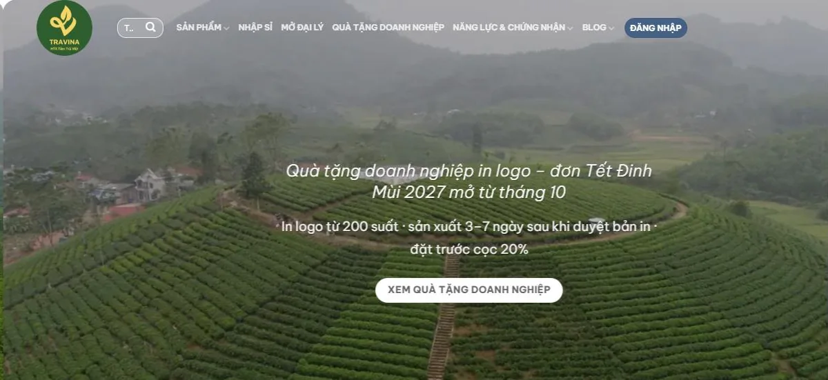 Website HTX Tâm Trà Việt do ZoneTech dựng
