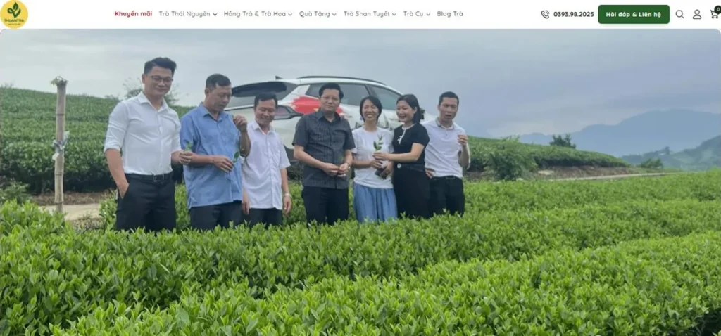 Giao diện website Thuận Trà Thái Nguyên