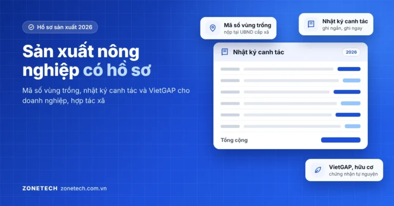 Sản xuất nông nghiệp có hồ sơ: mã số vùng trồng, nhật ký canh tác, VietGAP