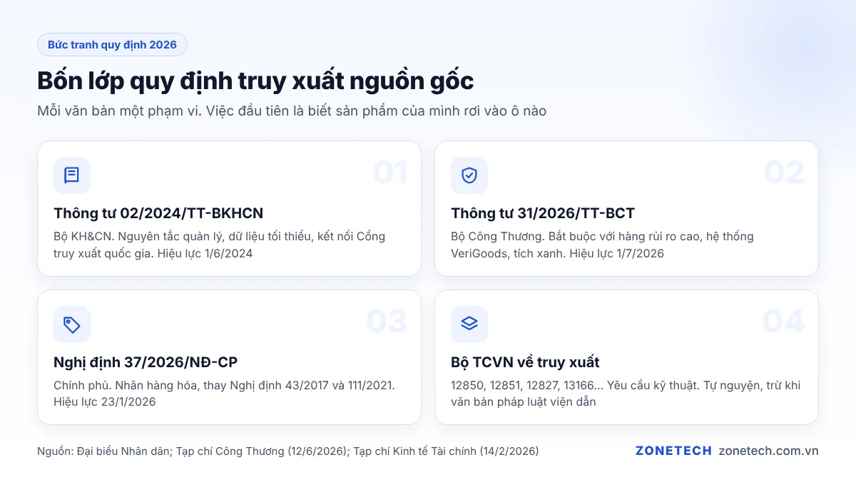 Bốn lớp quy định truy xuất nguồn gốc sản phẩm năm 2026